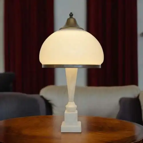 Elegante Art Deco Tischleuchte "CANTALOUPE"  Vasenleuchte Messinglampe