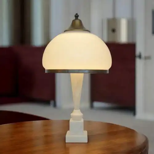 Elegante Art Deco Tischleuchte "CANTALOUPE"  Vasenleuchte Messinglampe