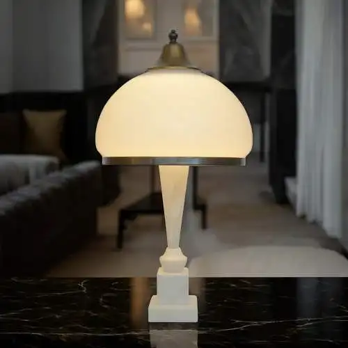 Elegante Art Deco Tischleuchte "CANTALOUPE"  Vasenleuchte Messinglampe