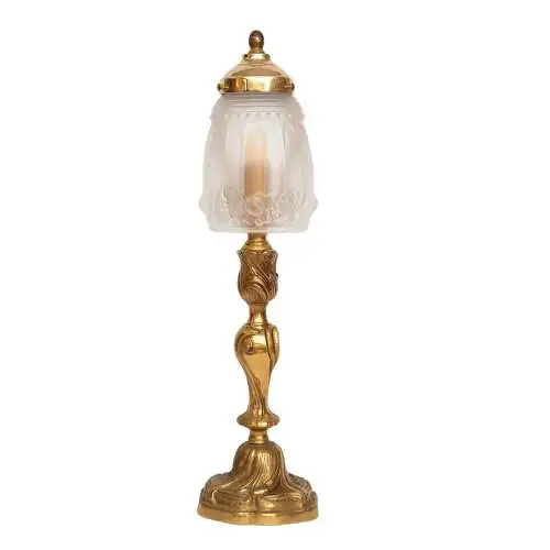 Zierliche Jugendstil Tischleuchte "GOLDEN CHALICE" Unikat Tischlampe