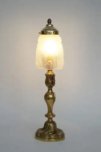 Zierliche Jugendstil Tischleuchte "GOLDEN CHALICE" Unikat Tischlampe