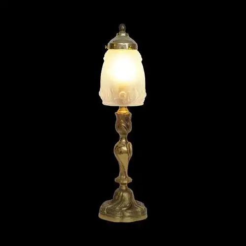 Zierliche Jugendstil Tischleuchte "GOLDEN CHALICE" Unikat Tischlampe