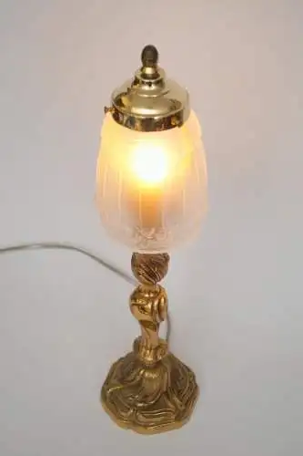 Zierliche Jugendstil Tischleuchte "GOLDEN CHALICE" Unikat Tischlampe