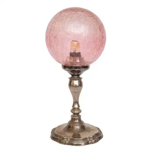 Zierliche Shabby Chic Jugendstil Tischleuchte "PINK BUBBLE" Unikat Tischlampe