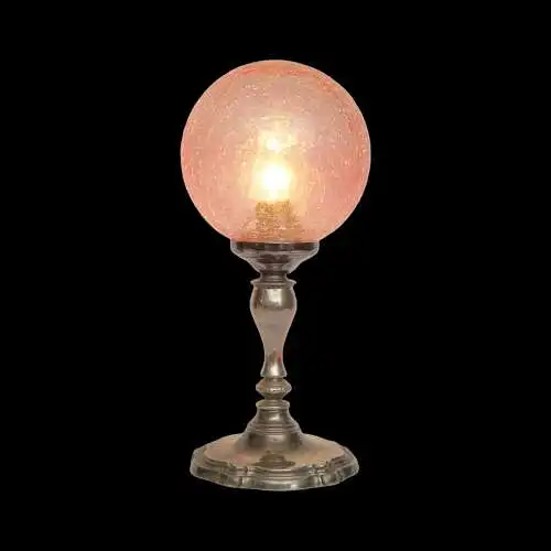 Zierliche Shabby Chic Jugendstil Tischleuchte "PINK BUBBLE" Unikat Tischlampe