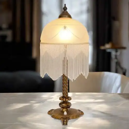 Lampe de table Art Nouveau Original "SILVER CURTAIN" 1920 Lumières en laiton Berlin