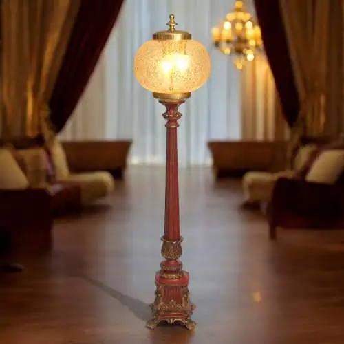 Absolut einzigartige Art Nouveau Barock Stehleuchte "CARMINE CROWN" Stehlampe