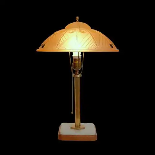 Original Art Deco Lampe Schreibtisch Leuchte "THE CRAFTSMAN" Messinglampe