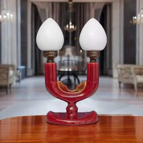 Art Deco Lampe Leuchte 30er Bankerlampe Belgium Tischlampe