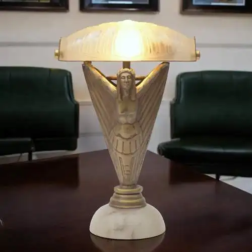 Art Deco Tischleuchte "APOLLON" Unikat Figurenleuchte einzigartig Tischlampe