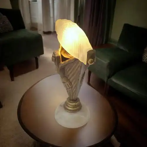 Art Deco Tischleuchte "APOLLON" Unikat Figurenleuchte einzigartig Tischlampe