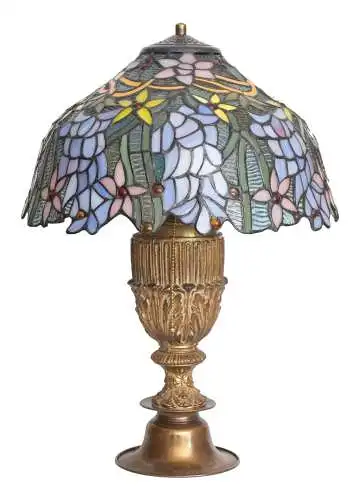 Jugendstil Tiffany Lampe "RAIN FORREST" Schreibtischlampe Sammler Leuchte Unikat