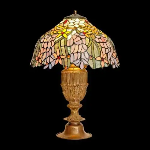 Jugendstil Tiffany Lampe "RAIN FORREST" Schreibtischlampe Sammler Leuchte Unikat