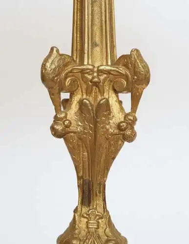 Historismus Jugendstil Tischleuchte "SMAUGS" Bronze feuervergoldet 1900 Lampe