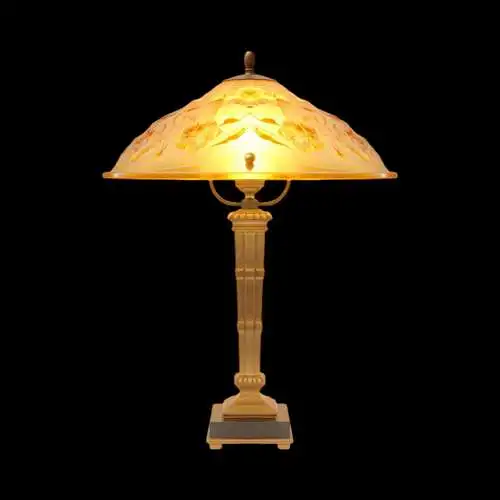 Art Deco Design Lampe Tischlampe Messing Leuchte "FLOWER RUSH" Hollywood