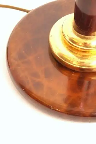 Art Déco Lampe de table "COGNAC LEATHER" Lumières de bureau unikat pièce unique