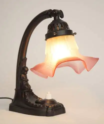 Romantische original Jugendstil Tischlampe "LITTE MAIDEN" Shabby Chic Klavier