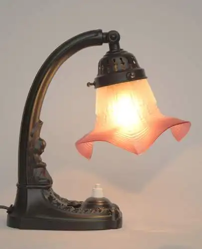 Romantische original Jugendstil Tischlampe "LITTE MAIDEN" Shabby Chic Klavier