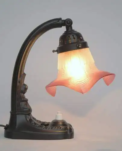 Romantische original Jugendstil Tischlampe "LITTE MAIDEN" Shabby Chic Klavier