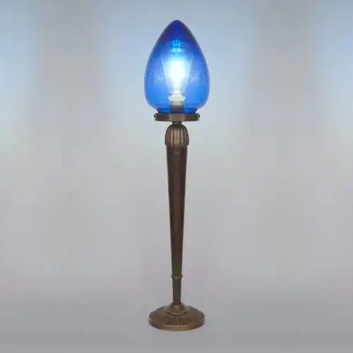 Lampe de table "BLUE EGGY" Unique Art Déco Lumières en laiton