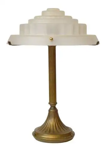 Art Deco Lampe Messinglampe Tischleuchte Skyscraper 1920 original