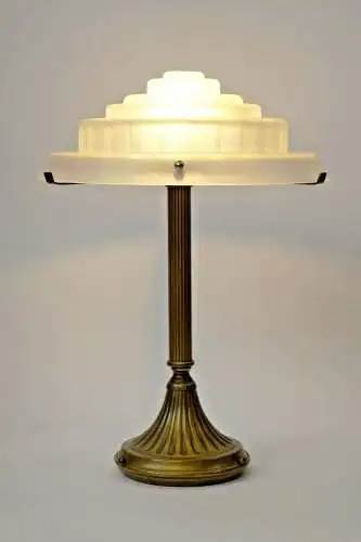 Art Deco Lampe Messinglampe Tischleuchte Skyscraper 1920 original