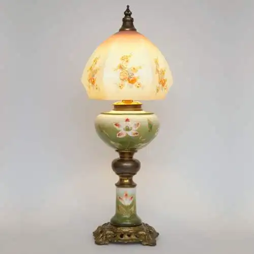 Art Nouveau Lampe de table Unikat Art nouveau Lumières de pétrole 1900