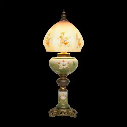 Art Nouveau Lampe de table Unikat Art nouveau Lumières de pétrole 1900