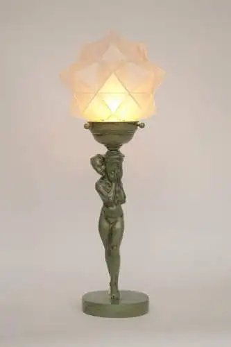 Art Deco Tischlampe "MAIDEN STAR" Frankart USA Tischleuchte