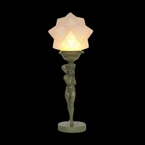 Art Deco Tischlampe "MAIDEN STAR" Frankart USA Tischleuchte