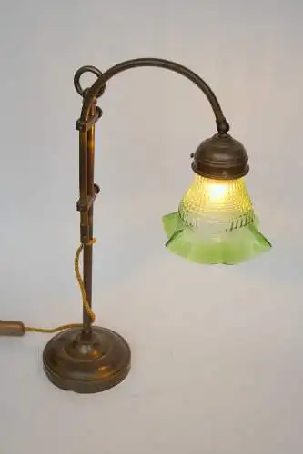 Orig. Jugendstil Leselampe Messinglampe Berlin Bibliothek Kontorlampe 1920