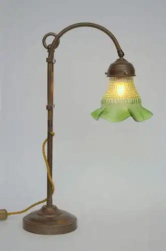 Orig. Jugendstil Leselampe Messinglampe Berlin Bibliothek Kontorlampe 1920