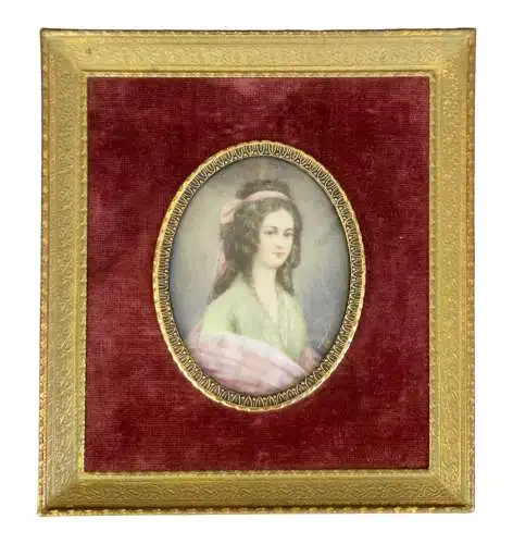 Heinrich Friedrich Führer peinture miniature importante 1811 peinture à la loupe