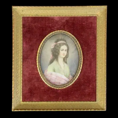 Heinrich Friedrich Führer peinture miniature importante 1811 peinture à la loupe