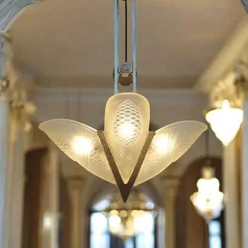 Original Degué Art Deco Deckenleuchter Kronleuchter 1920 Hängelampe Deckenlampe