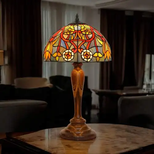 Design Art Déco Tiffany Lampe de table Lumières de bureau "CORDOBA" pièce unique