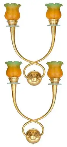 2 x lampe murale Art Nouveau "CONCORDIA" lampe en laiton