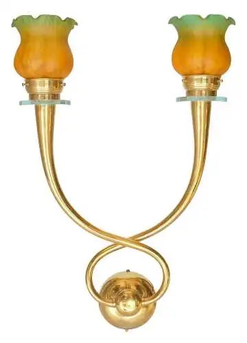 2 x Jugendstil Wandleuchte Wandlampe "CONCORDIA" Messinglampe