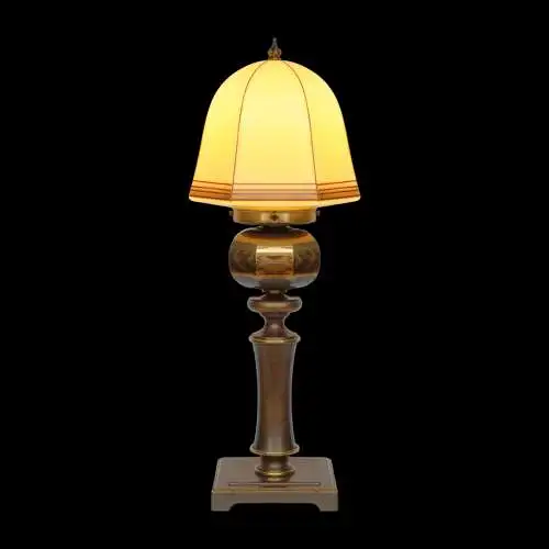 Art Deco Messinglampe "LIVERPOOL TOWER" Unikat Tischlampe Lampe