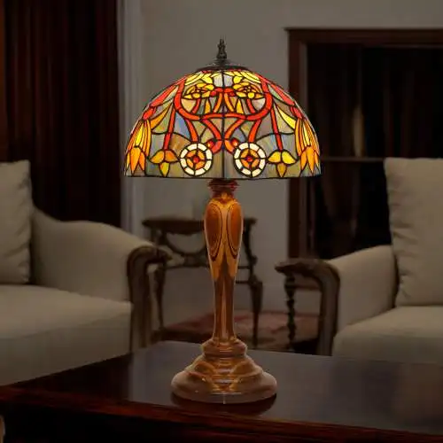 Design Art Déco Tiffany Lampe de table Lumières de bureau "CORDOBA" pièce unique