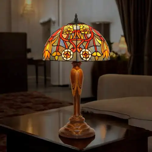 Design Art Déco Tiffany Lampe de table Lumières de bureau "CORDOBA" pièce unique