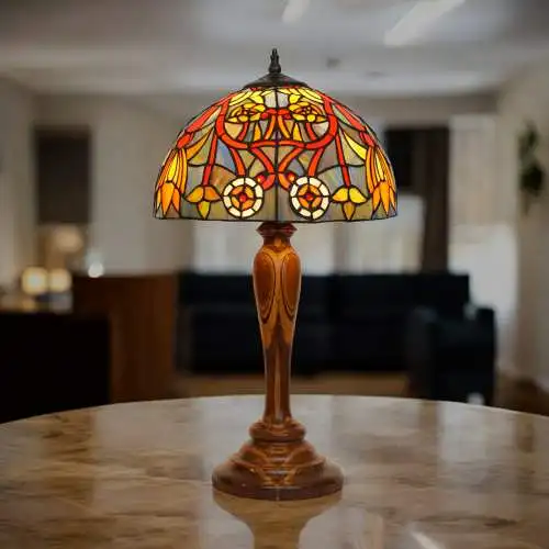 Design Art Déco Tiffany Lampe de table Lumières de bureau "CORDOBA" pièce unique