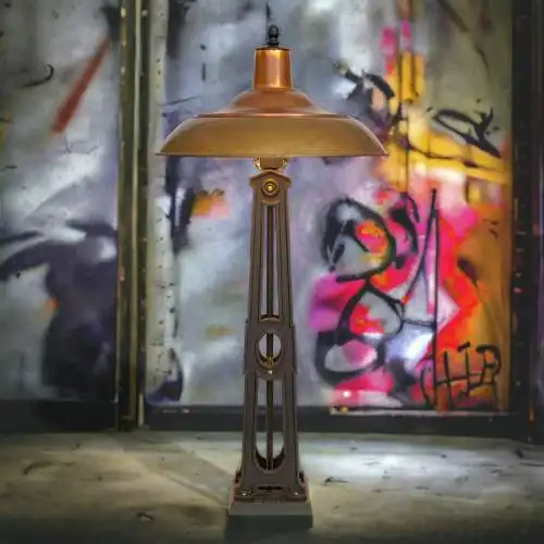 Art Deco Einzelstück für Sammler Tischleuchte "ZODIAC" Unikat Schreibtisch Lampe