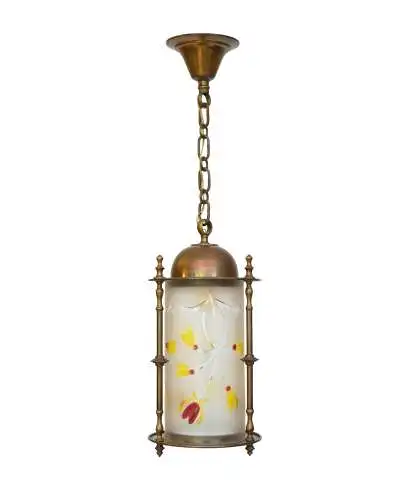 Art Nouveau Jugendstil Hängeleuchte "PARIS APRICOT" Deckenlampe Messinglampe