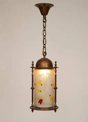 Art Nouveau Jugendstil Hängeleuchte "PARIS APRICOT" Deckenlampe Messinglampe