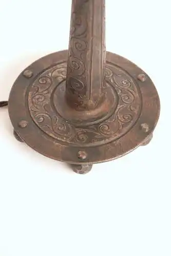 Lampe de table originale "SPIRAL" MULLER FRÈRES LUNEVILLE brodée en 1910