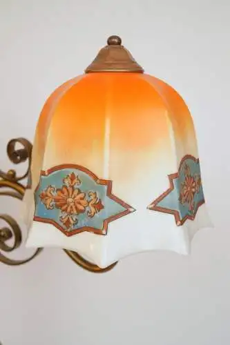 Lampe en laiton 1910 LED en écriture originale Art Nouveau