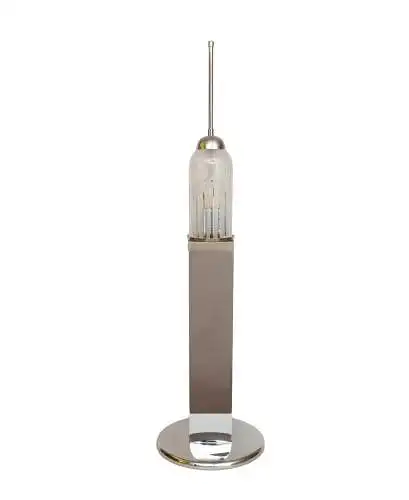 Große Design Tischleuchte "EMPIRE STATE" Unikat Chrom 70er Tischlampe