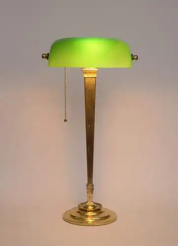 Art Deco Messinglampe "BERLINER" Bankerleuchte Unikat Schreibtisch Einzelstück