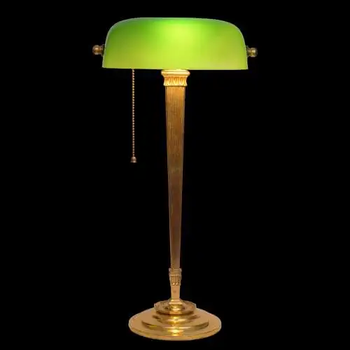 Art Deco Messinglampe "BERLINER" Bankerleuchte Unikat Schreibtisch Einzelstück